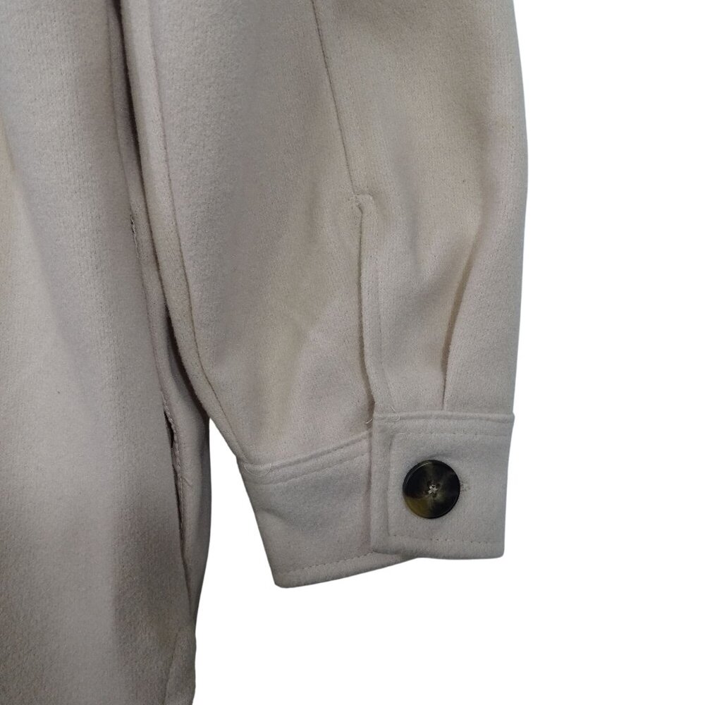 Forever 21 Beige Collared Button Up Jacket With Pockets Women Size M Lined - Picture 3 of 10